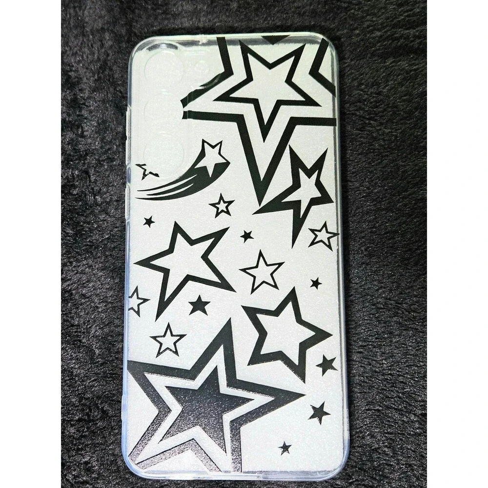 NWT  Wihytec Samsung S23 Ultra Black and White Star Design Phone Case